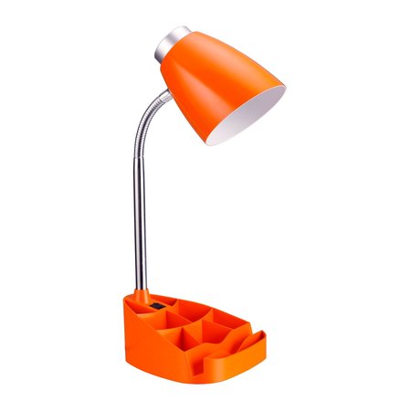 Limelights Gooseneck Organizer Desk Lamp W/iPad Tablet Stand Book Holder, Orange LD1002-ORG